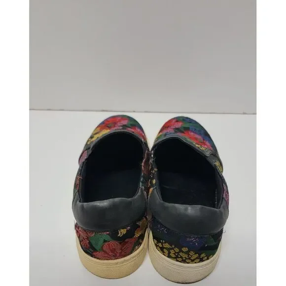 ERDEM x H&M Floral Slip On Black Navy Jacquard Shoes Sneakers Women's Size 7 - Picture 4 of 8
